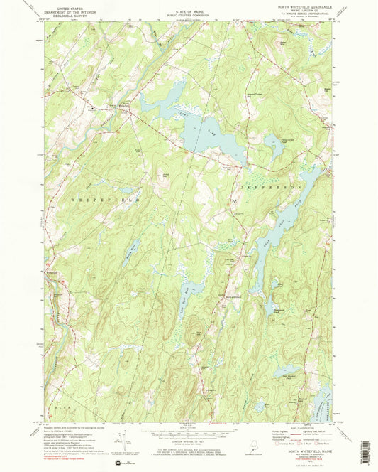 Classic USGS North Whitefield Maine 7.5'x7.5' Topo Map Image