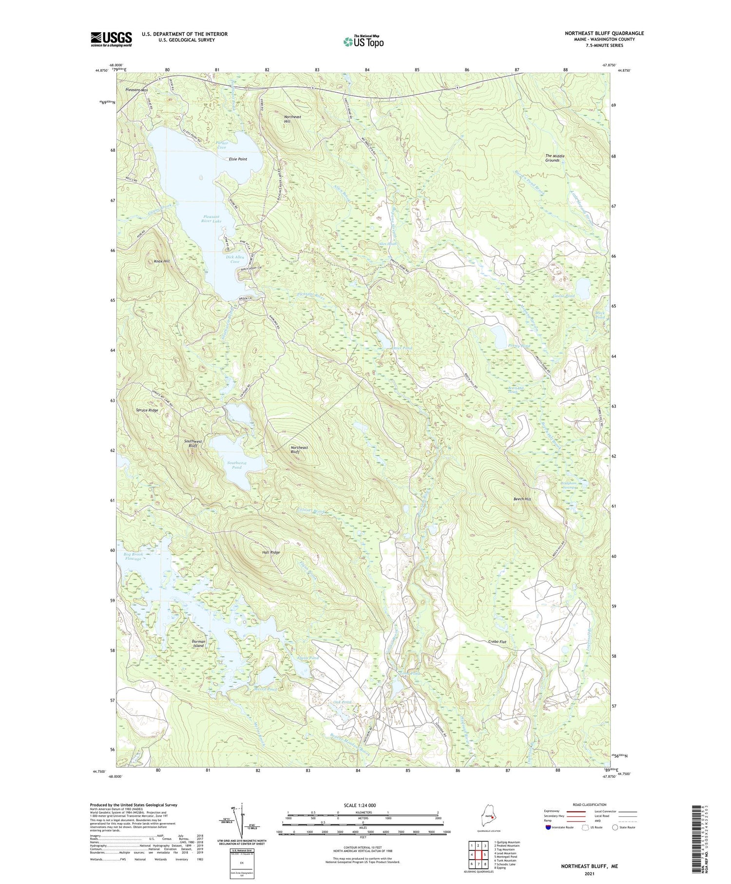 Northeast Bluff Maine US Topo Map Image
