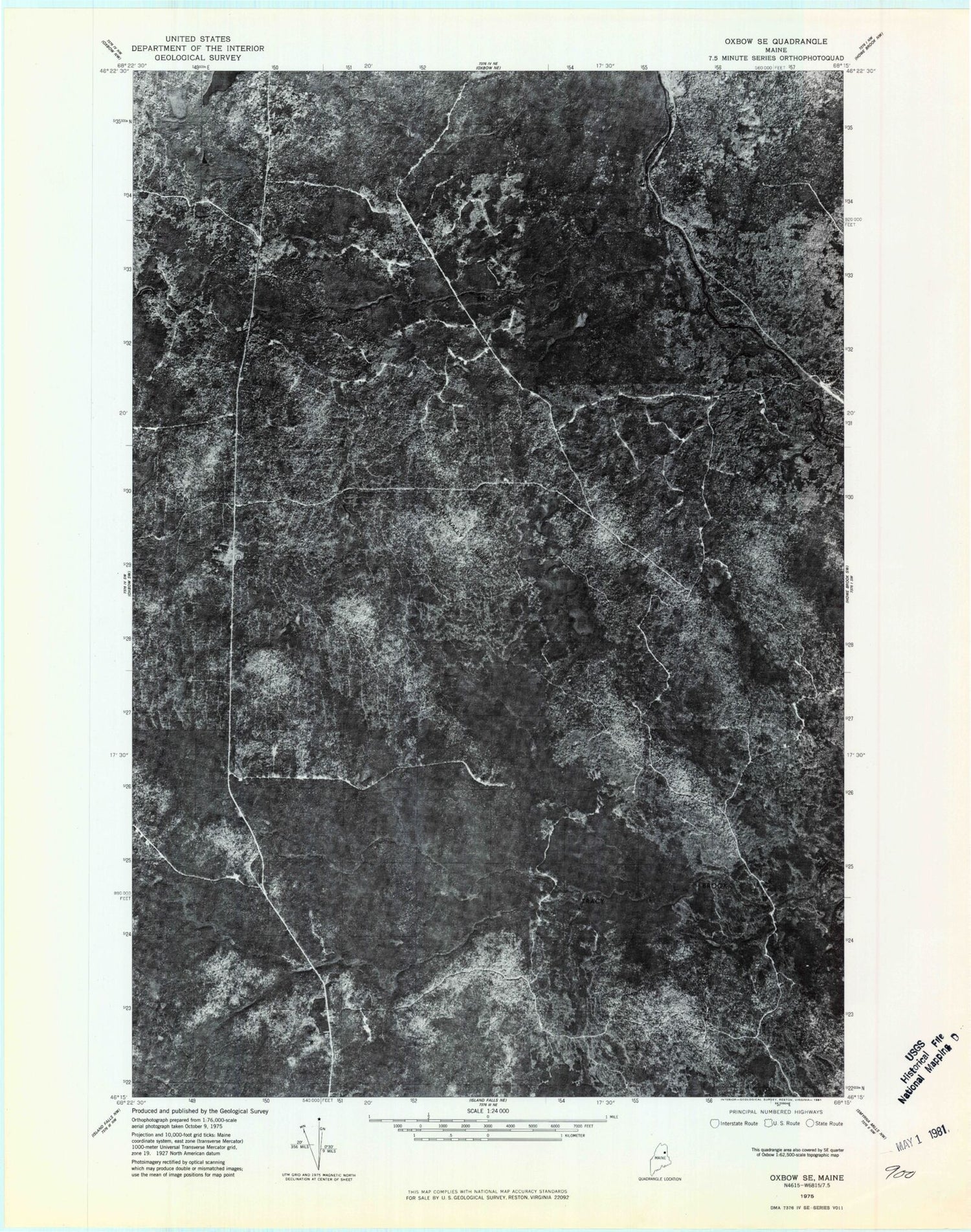 Classic USGS McNally Ridge Maine 7.5'x7.5' Topo Map Image