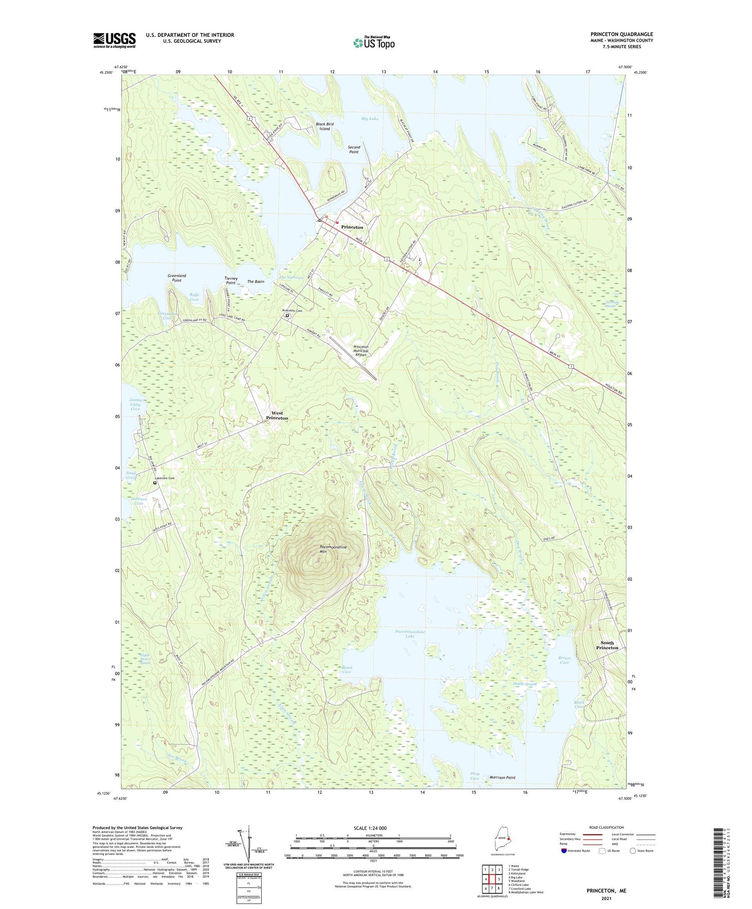 Princeton Maine US Topo Map Image