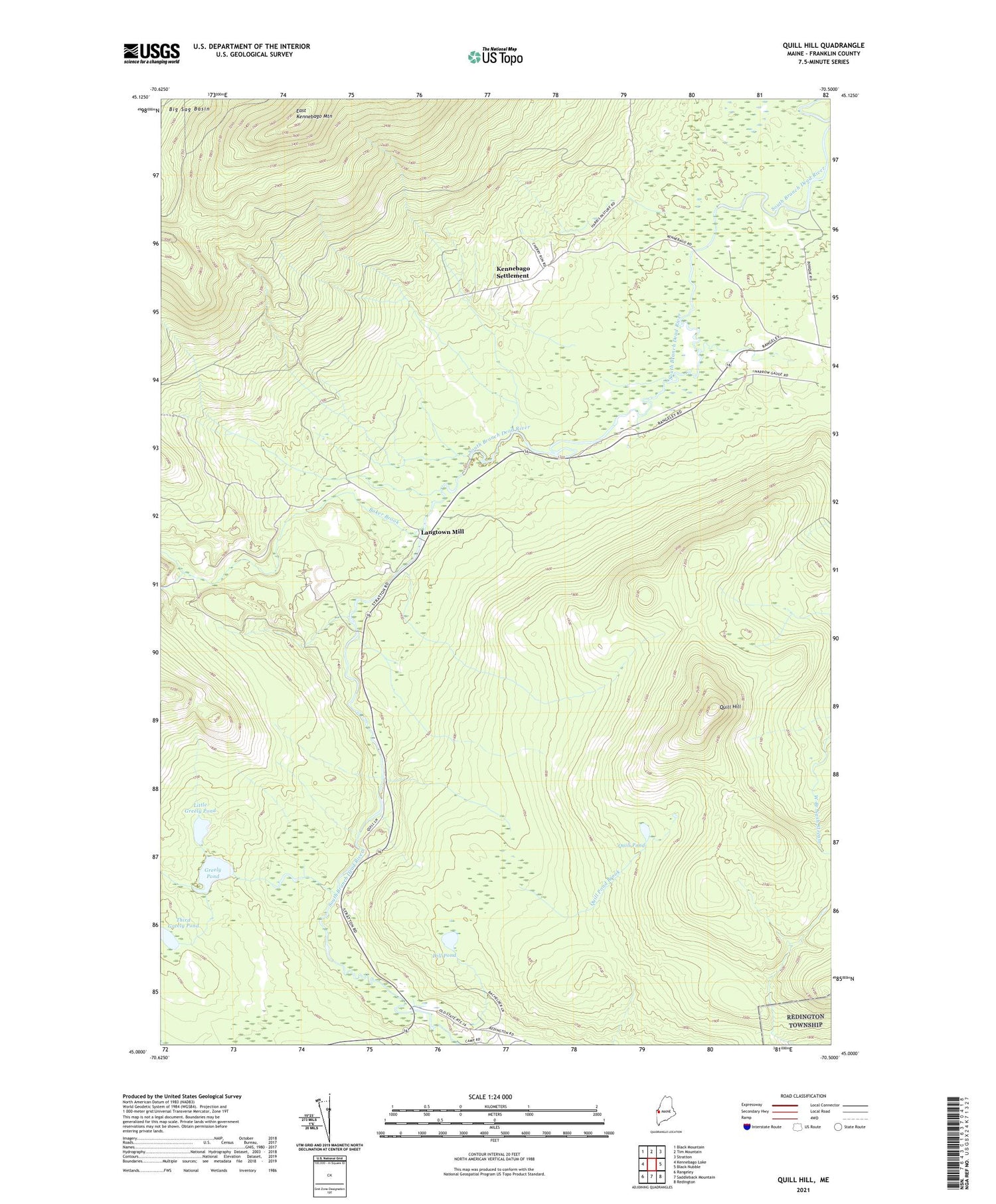 Quill Hill Maine US Topo Map Image