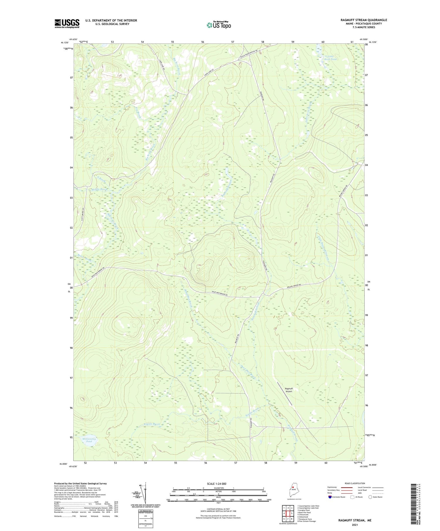Ragmuff Stream Maine US Topo Map Image
