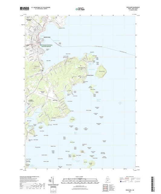 Rockland Maine US Topo Map Image