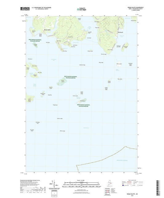 Roque Bluffs Maine US Topo Map Image