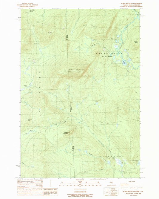 Classic USGS Rump Mountain Maine 7.5'x7.5' Topo Map Image
