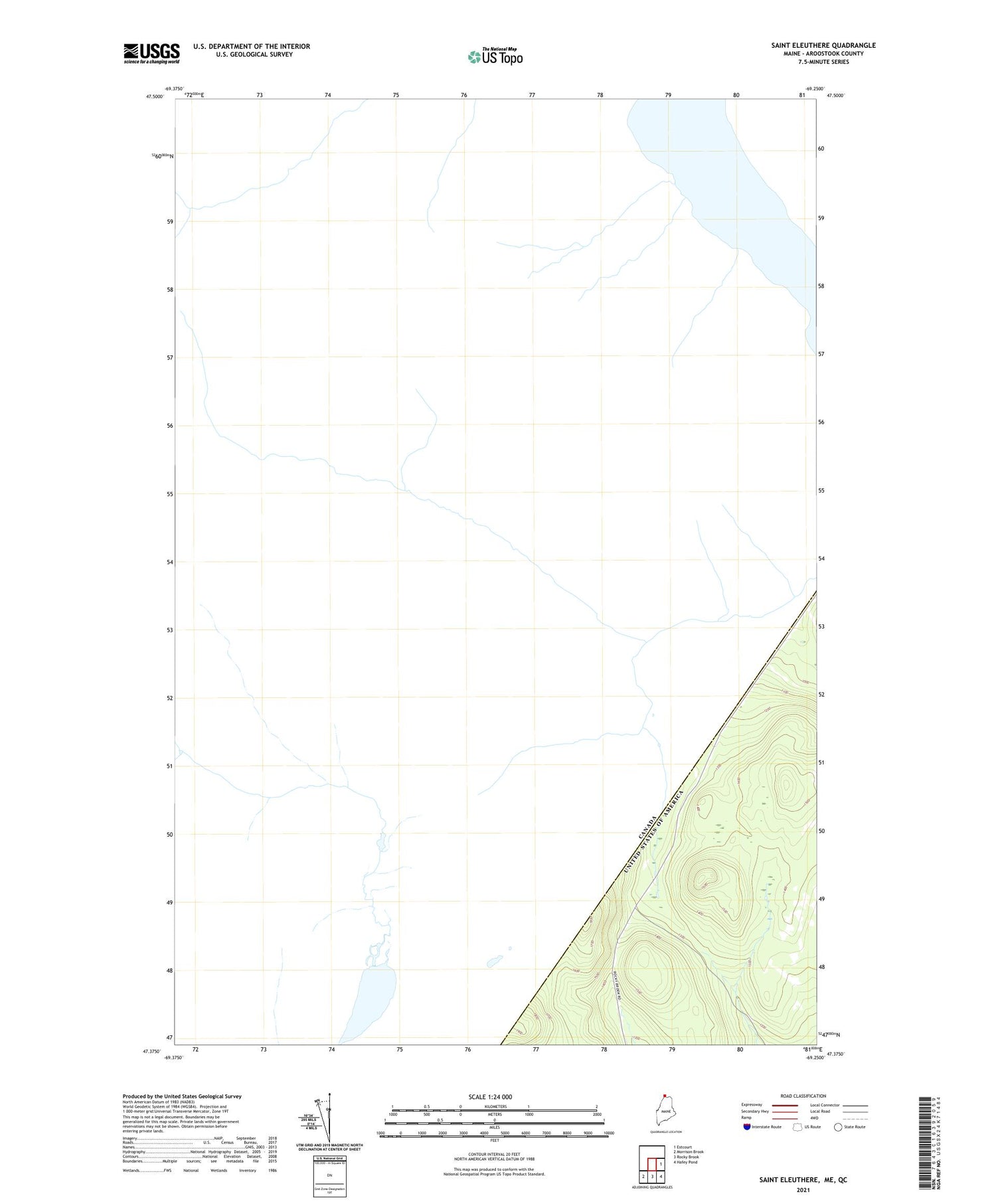 Saint Eleuthere Maine US Topo Map Image