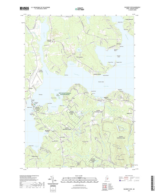 Salsbury Cove Maine US Topo Map Image