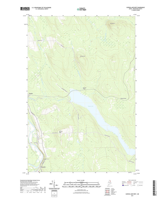 Scopan Lake West Maine US Topo Map Image