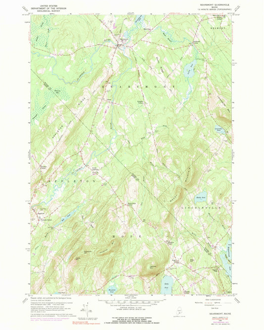 Classic USGS Searsmont Maine 7.5'x7.5' Topo Map Image