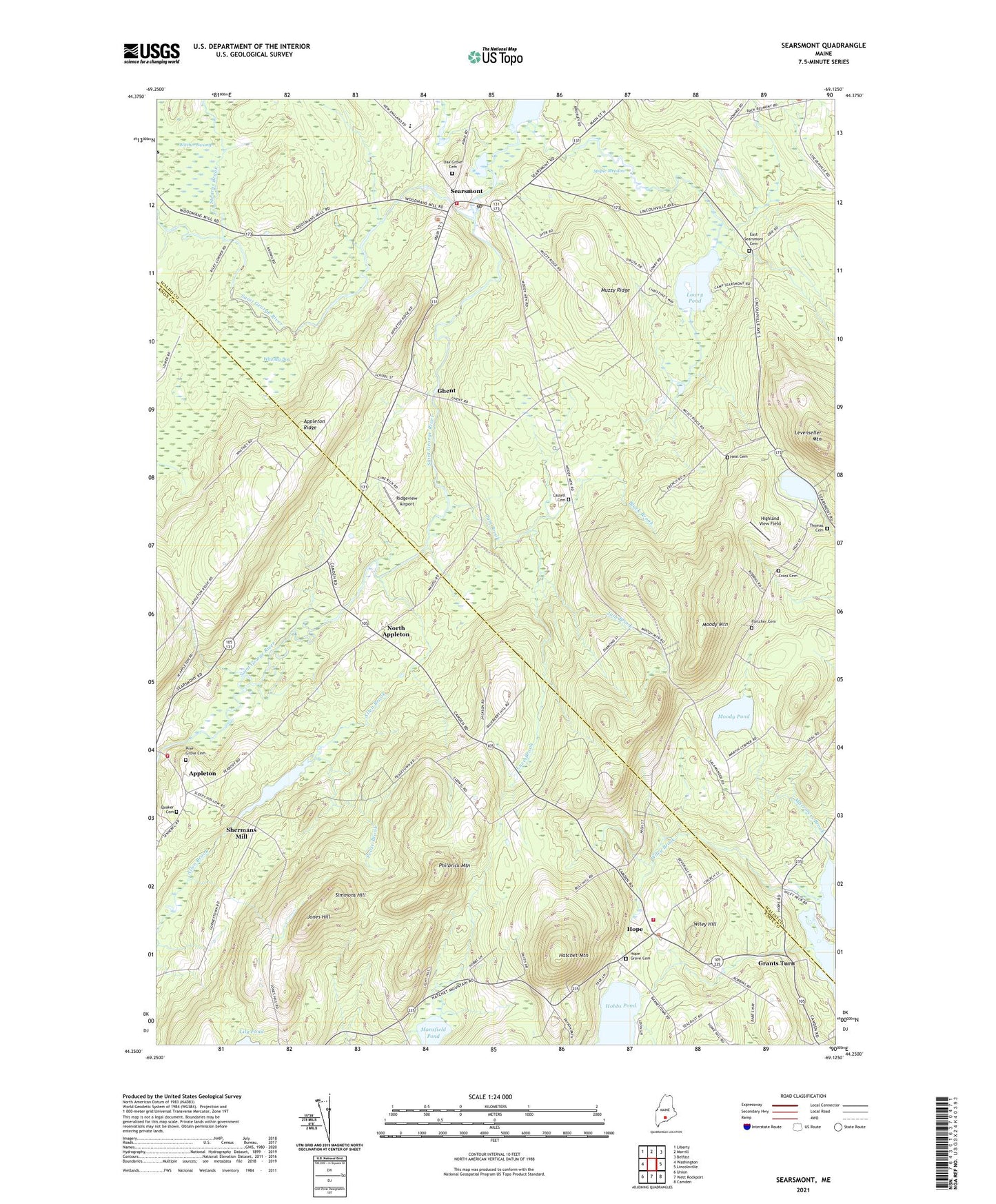 Searsmont Maine US Topo Map Image