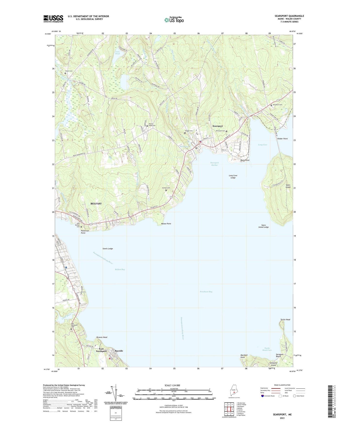 Searsport Maine US Topo Map Image