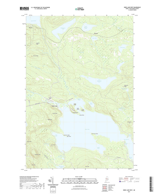 Sebec Lake West Maine US Topo Map Image