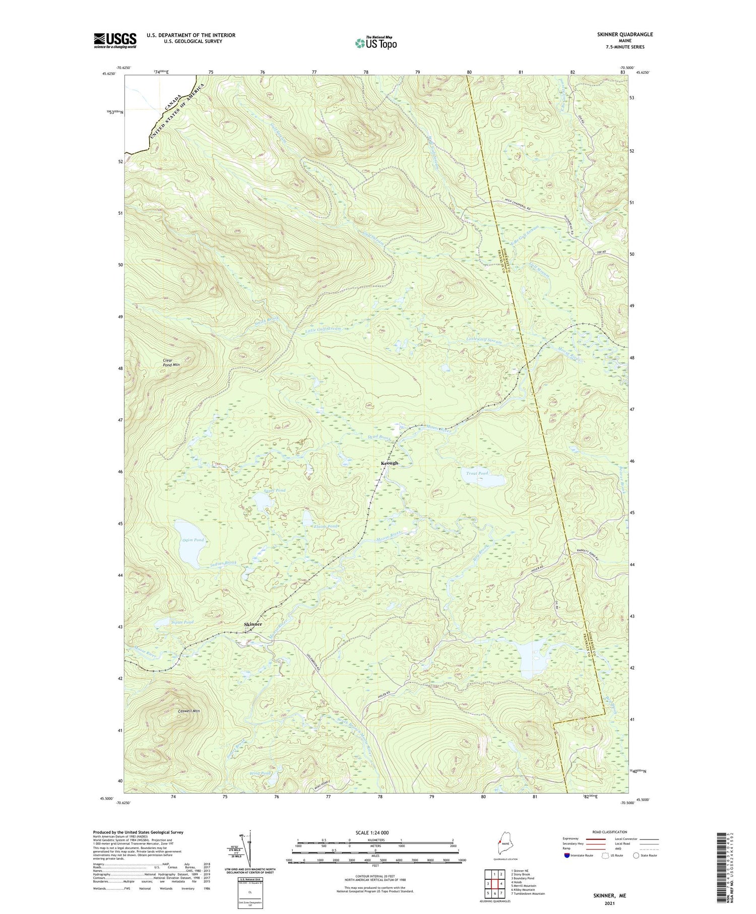 Skinner Maine US Topo Map Image