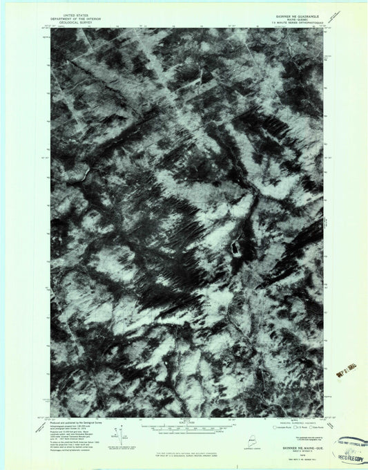 Classic USGS Skinner NE Maine 7.5'x7.5' Topo Map Image