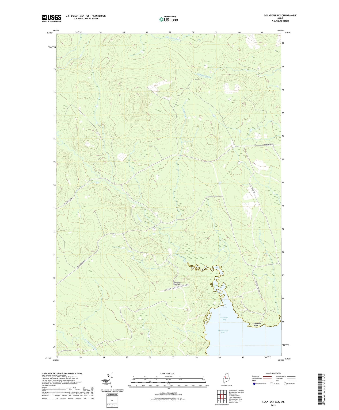 Socatean Bay Maine US Topo Map Image