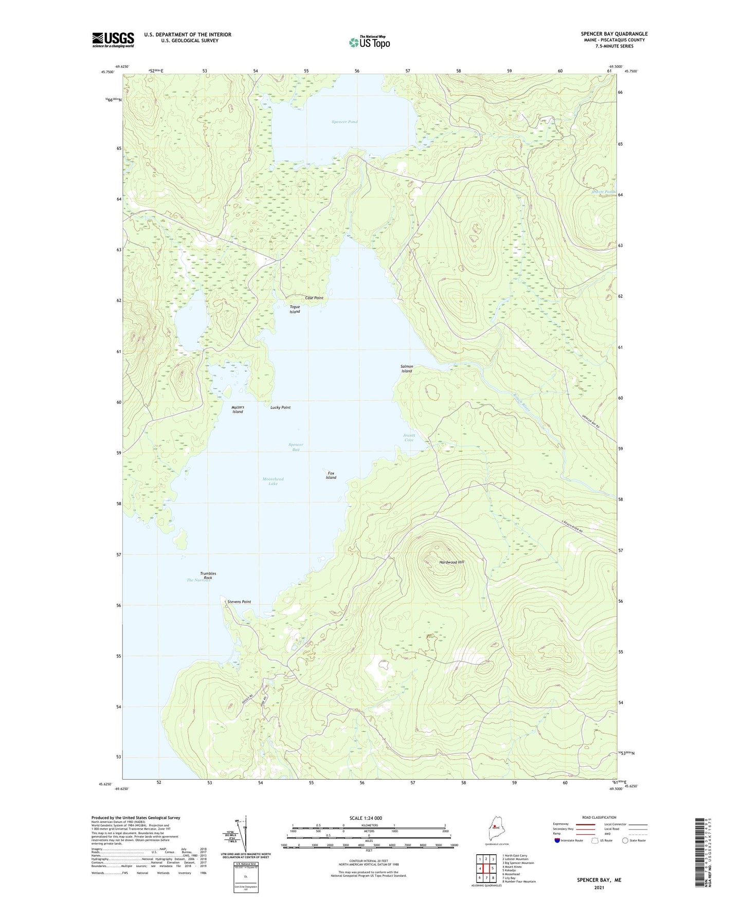 Spencer Bay Maine US Topo Map Image