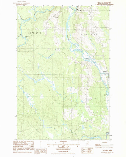 Classic USGS Scopan Maine 7.5'x7.5' Topo Map Image