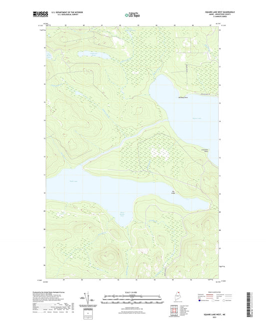 Square Lake West Maine US Topo Map Image
