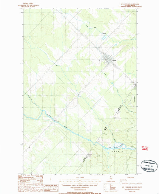 Classic USGS Saint Pamphile Quebec 7.5'x7.5' Topo Map Image