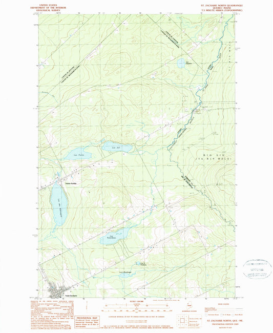 Classic USGS Saint Zacharie North Quebec 7.5'x7.5' Topo Map Image