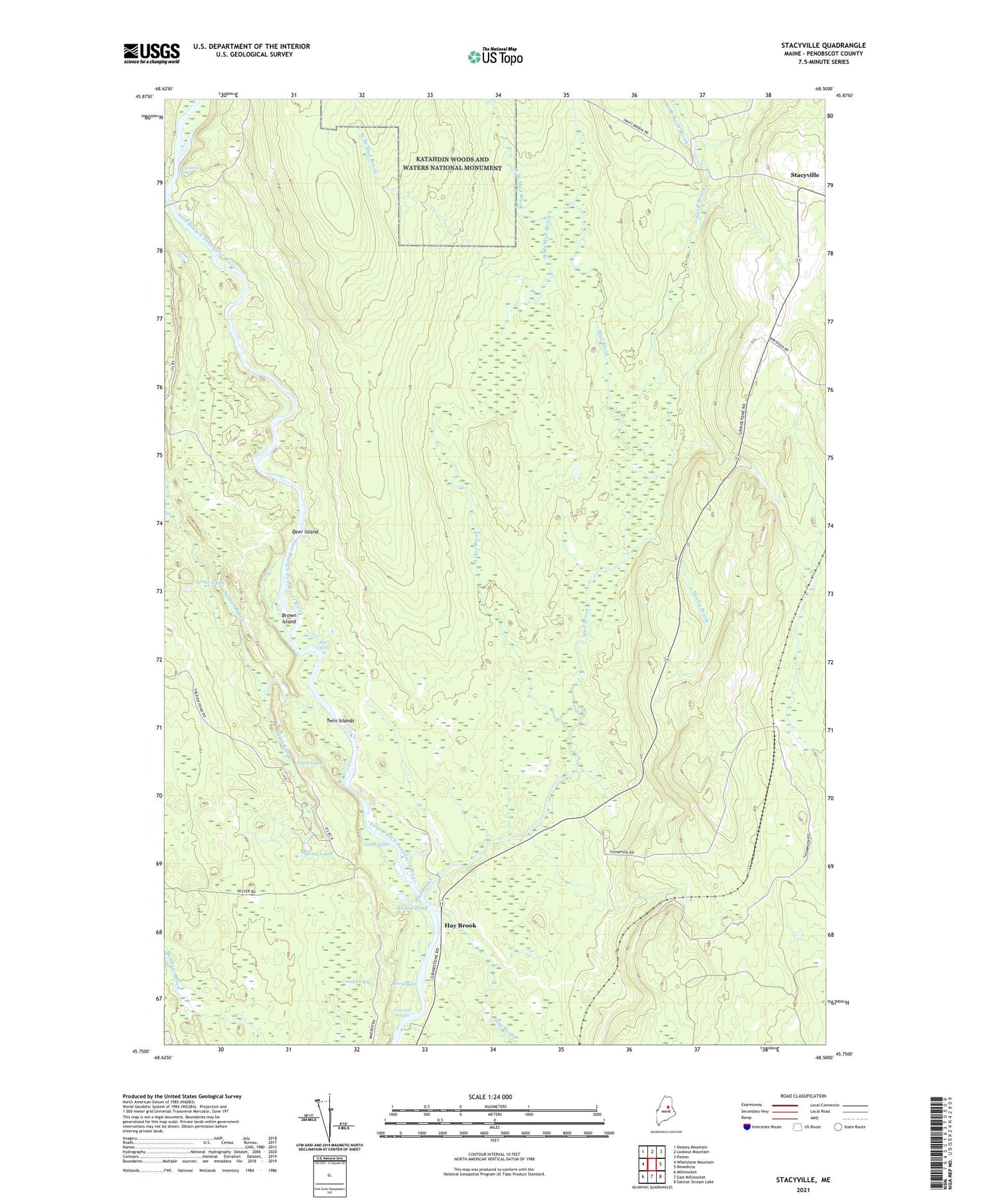 Stacyville Maine US Topo Map Image