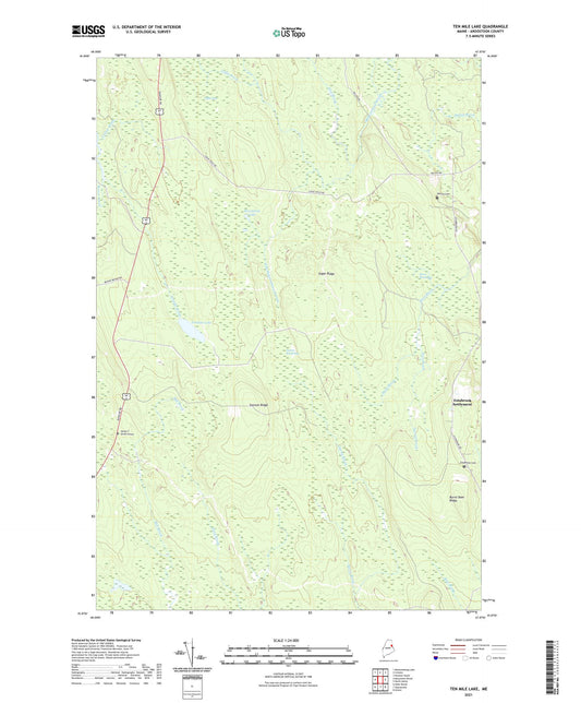 Ten Mile Lake Maine US Topo Map Image