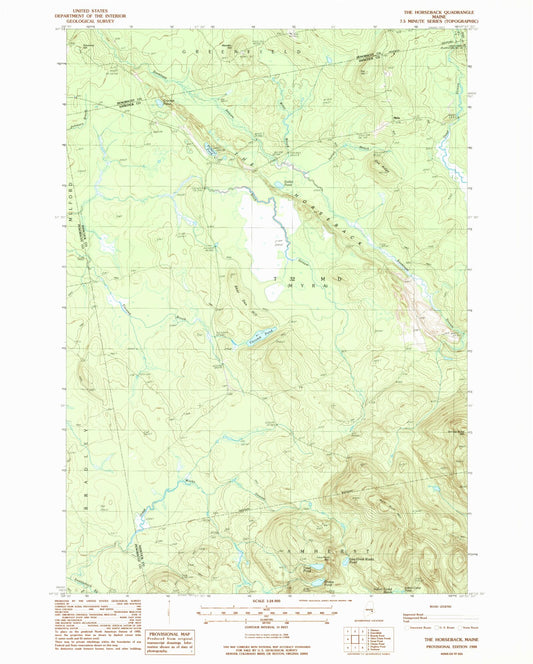 Classic USGS The Horseback Maine 7.5'x7.5' Topo Map Image