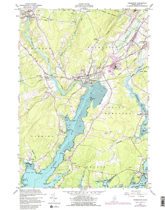Classic USGS Thomaston Maine 7.5'x7.5' Topo Map Image