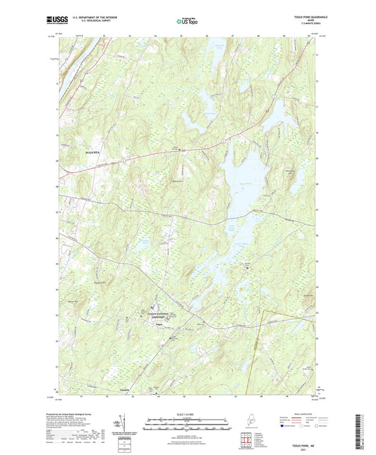 Togus Pond Maine US Topo Map Image