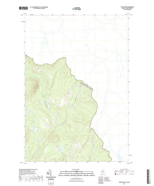 Twin Peaks Maine US Topo Map Image