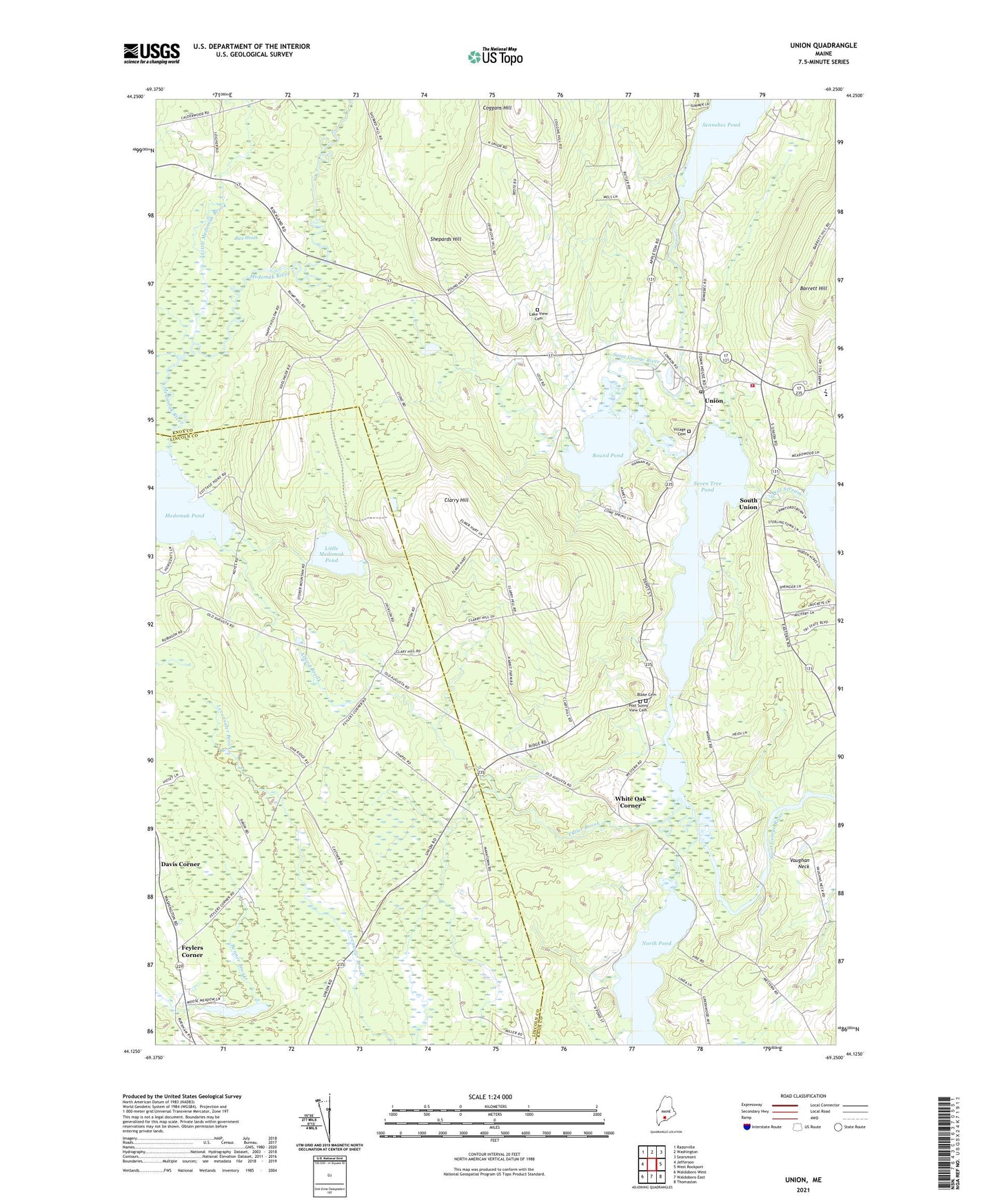 Union Maine US Topo Map Image