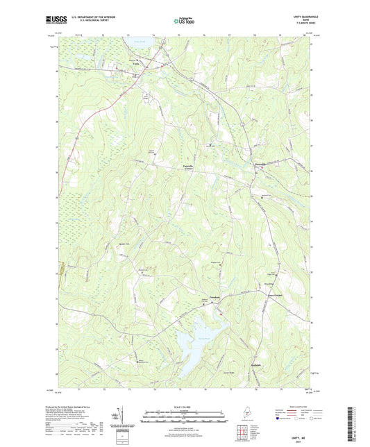 Unity Maine US Topo Map Image