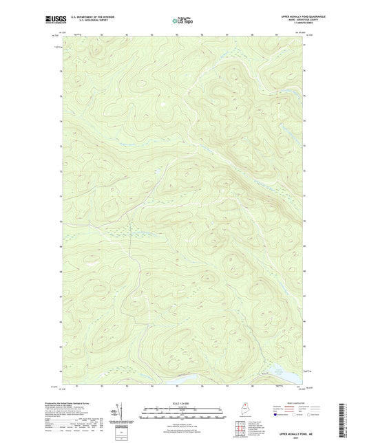 Upper McNally Pond Maine US Topo Map Image