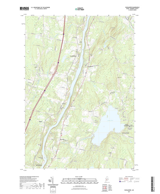 Vassalboro Maine US Topo Map Image