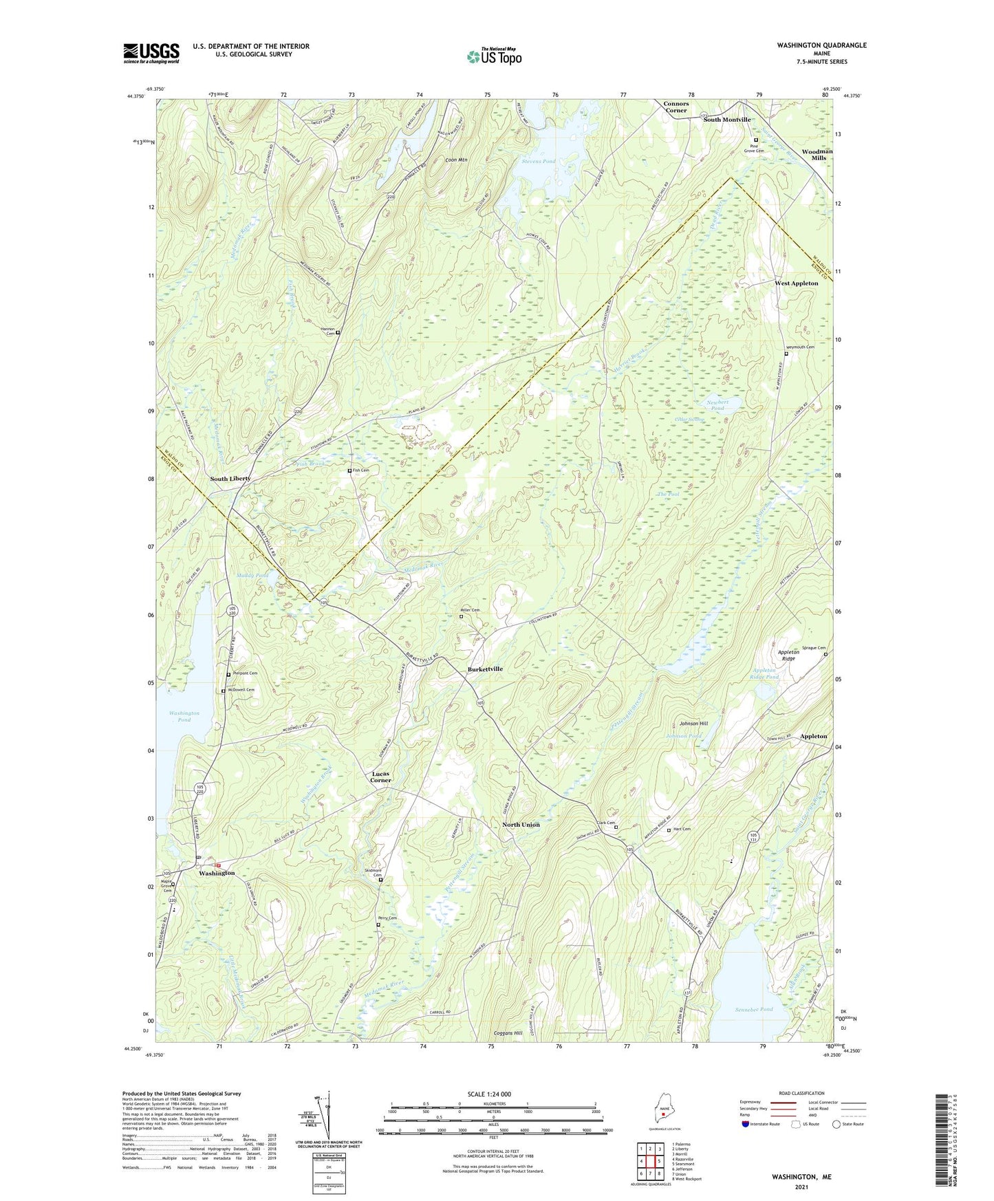 Washington Maine US Topo Map Image