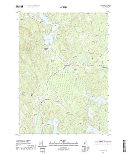 Waterboro Maine US Topo Map Image