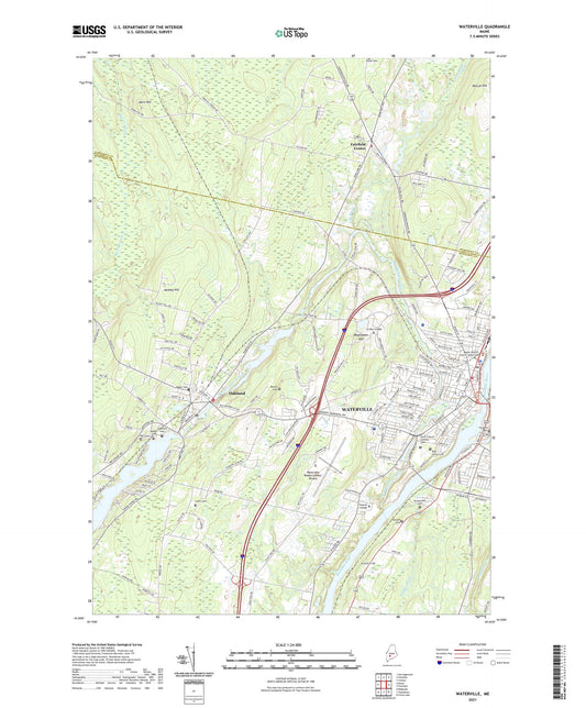 Waterville Maine US Topo Map Image