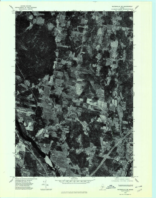 Classic USGS Clinton Maine 7.5'x7.5' Topo Map Image