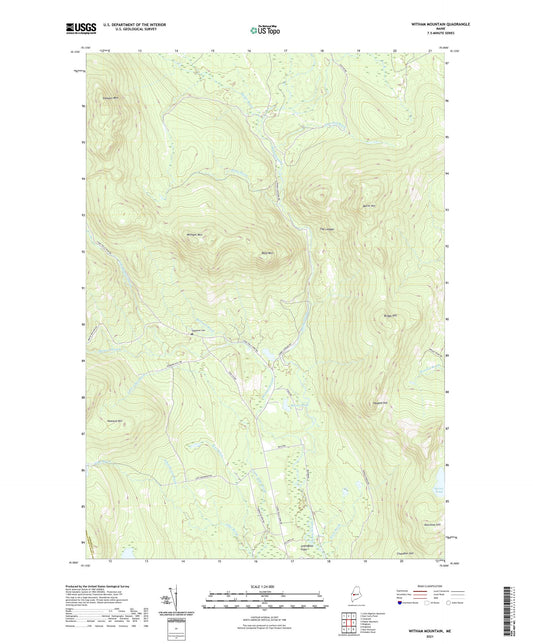 Witham Mountain Maine US Topo Map Image