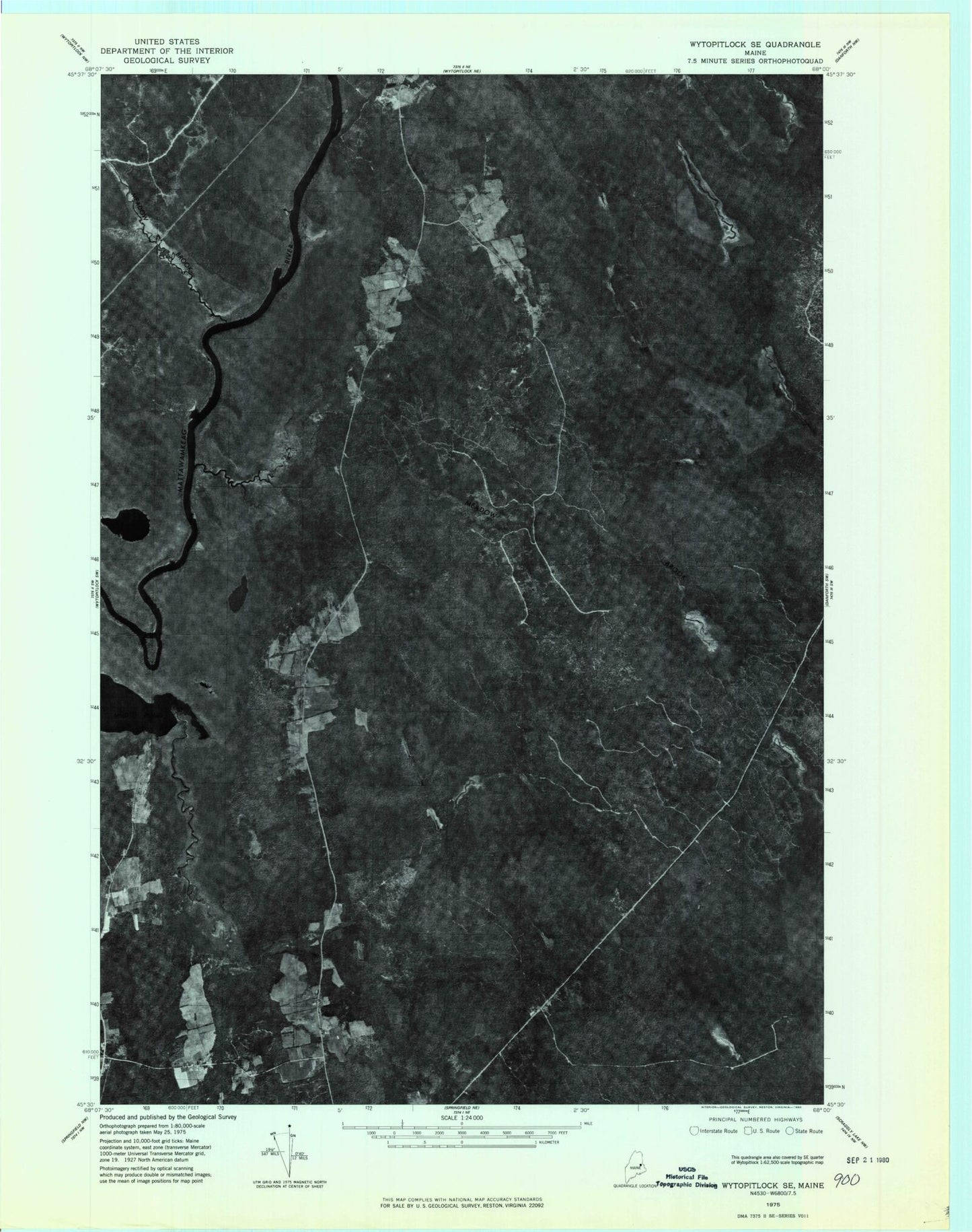 Classic USGS Potter Hill Maine 7.5'x7.5' Topo Map Image