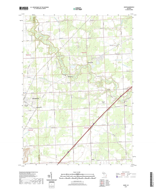 Adair Michigan US Topo Map Image