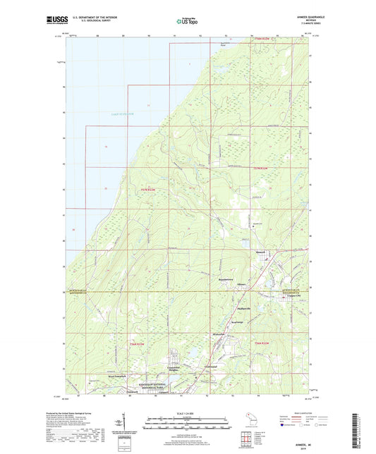 Ahmeek Michigan US Topo Map Image