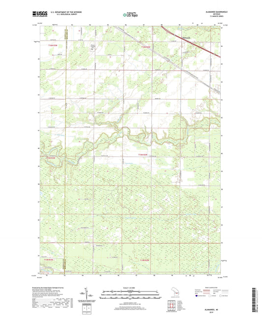 Alamando Michigan US Topo Map Image