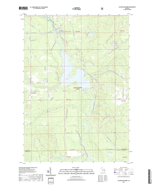Alcona Dam Pond Michigan US Topo Map Image