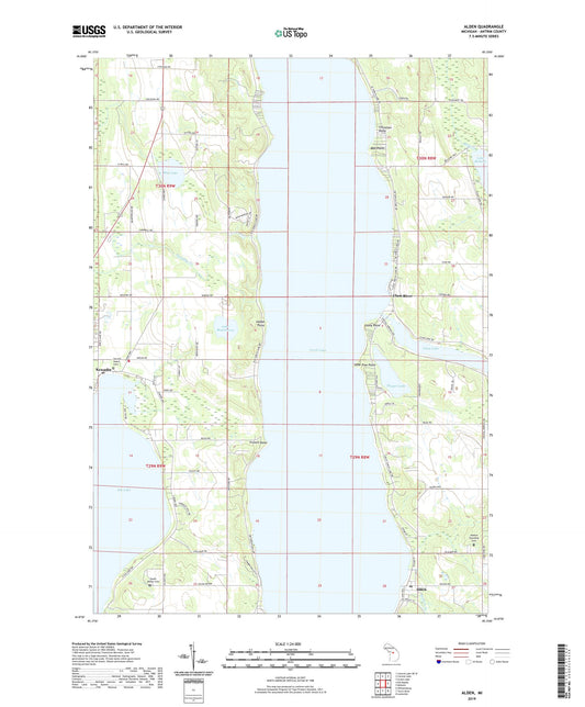 Alden Michigan US Topo Map Image