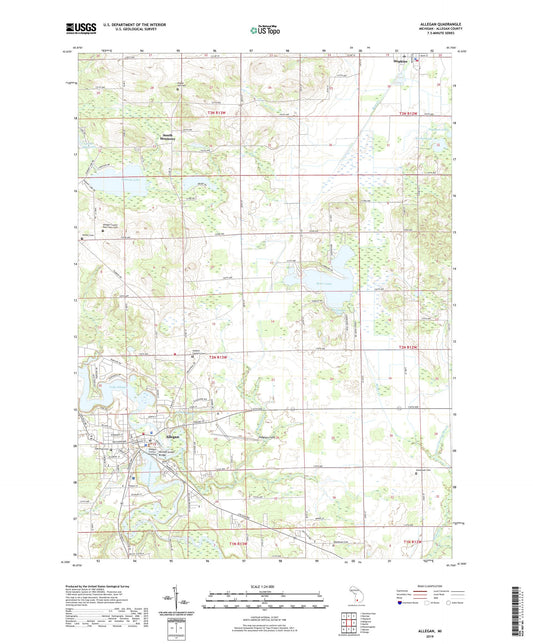Allegan Michigan US Topo Map Image