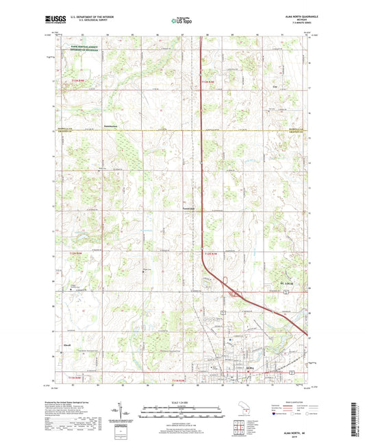 Alma North Michigan US Topo Map Image