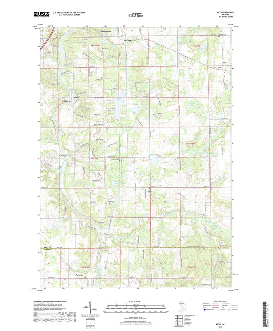 Alto Michigan US Topo Map Image