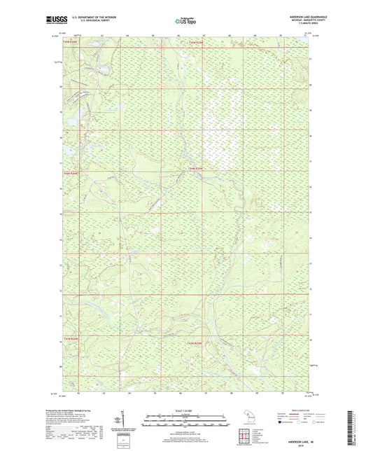 Anderson Lake Michigan US Topo Map Image