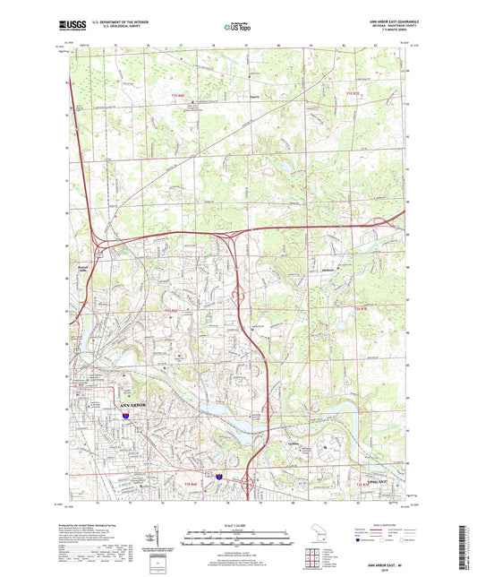 Ann Arbor East Michigan US Topo Map Image